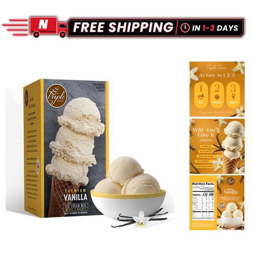 Delicious vanilla ice cream - vanilla,