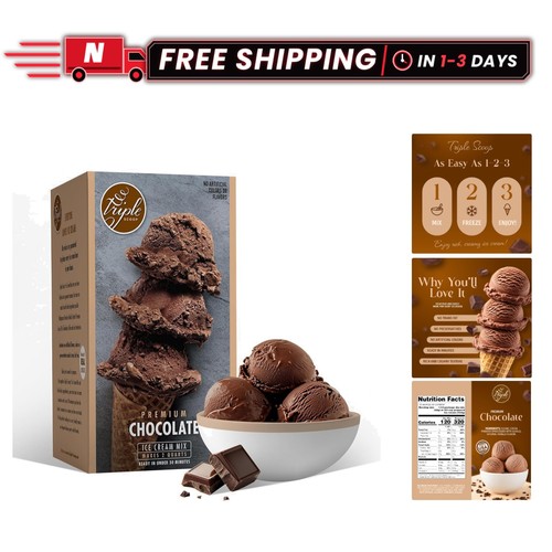 Chocolate ice cream - ice, mix